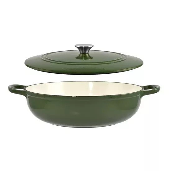 Cratita din Fonta Emailata 27 cm, Verde Handy KitchenServ