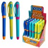 Roller cu cerneala albastra, clips de prindere, corp in diverse culori