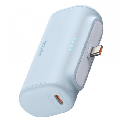 Baterie Externa Baseus Compact, 5000mAh, 20W, PD, 2 x USB-C, Albastra P10068306313-00 foto