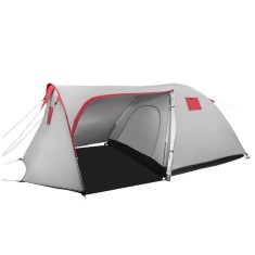 Cort plaja sau camping, impemeabil, cu terasa, 4 locuri, 200x350x135cm, gri Household NewTrend