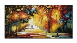 Cumpara ieftin Tablou pictat manual, Impreuna pe aleea vietii (2) - pictura 120x60cm ulei pe panza in cutit efect 3D