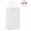 Pungi Hartie Albe 21x11x36 cm, 250 Buc, Manere, VidaXL - Sacose Cadou, Cumparaturi, Petrecere, Kraft 80 g/mp, Max 6kg