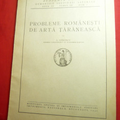 G.Oprescu - Probleme Romanesti de Arta Taraneasca -Ed.1940 , 15 pag+9 planse