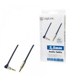 Cablu audio stereo 90 grade Jack 3.5 mm 0.75m tata-tata aurit, Logilink
