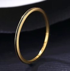 Inel Subtire Din Argint 925 Placat Aur 14K, Model Minimalist ARG93F