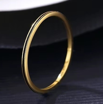 Inel Subtire Din Argint 925 Placat Aur 14K, Model Minimalist ARG93F