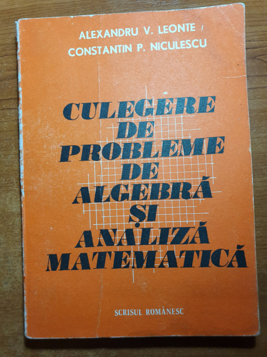 culegere de probleme de algebra si analiza matematica din anul 1984