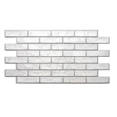 Panou decorativ, PVC, model caramida 3D, alb cenusiu, 96x48.5 cm foto