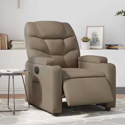 vidaXL Fotoliu rabatabil electric, cappuccino, piele ecologică 3204650 foto