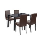 Set de masă Karen 4+1 negru-maro