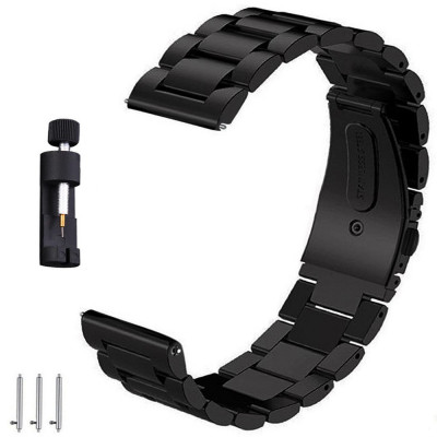 Curea din metal, compatibila Huawei Watch GT 3 42mm, VD Very Dream&amp;reg;, telescoape QR, Black foto