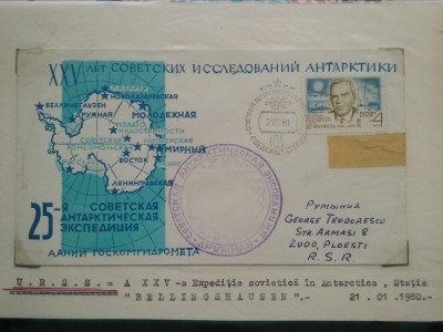 1980-Rusia-Statia Bellingshausen-A 25-a exp. sov-Plic foto