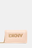 Dkny poșetă de piele culoarea bej, R44GKB74