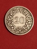 20 rappen 1881, T = 1.000.000, stare EF / EF+ [poze]. Discount conform descriere [10 - 20 %. Vezi descrierea.].