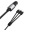 Dudao 3in1 &icirc;ncărcător auto USB, 3,4 A, cablu &icirc;ncorporat Lightning / USB tip C / micro USB, negru (R5ProN-negru)