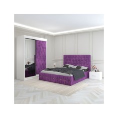Dormitor Eric Mov Cu Dulap Tapitat 140x200cm