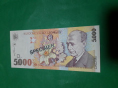 Bancnote romanesti 5000din 1998 specimen foto