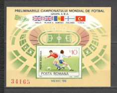 Romania.1985 Preliminariile C.M. de fotbal MEXIC-colita nedantelata HR.494 foto