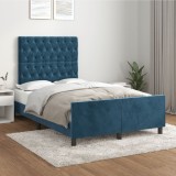 VidaXL Cadru de pat fără saltea albastru &icirc;nchis 120x190 cm catifea