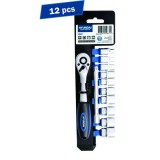 Cumpara ieftin Set 12 piese - chei clichet cu tubulare 1/4, Hyundai HY-59631