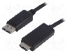Cablu DisplayPort - HDMI, DisplayPort mufa, HDMI mufa, 1m, negru, QOLTEC - 50440