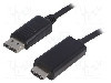 Cablu DisplayPort - HDMI, DisplayPort mufa, HDMI mufa, 1m, negru, QOLTEC - 50440 foto