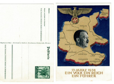 Deutsches Reich 1938 - Hitler, carte postala de propaganda foto