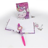 Set Agendă cu Pix și Lacăt, AS, Unicorn, Coperta Dura, Multicolor, 2 Bucăți