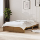 Cadru de pat mic dublu, maro miere, 120x190 cm, lemn masiv GartenMobel Dekor, vidaXL