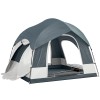 Outsunny Cort de camping pentru 2-4 persoane, impermeabil, cort de familie cu 3 uși, acoperiș de ploaie detașabil, folie de sol, geantă de transport,