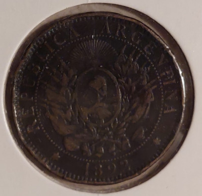 Argentina 1892 dos centavos foto