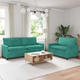 vidaXL Set de canapea 2 pcs Turcoaz Catifea 3417136