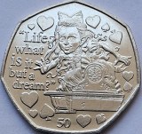 50 pence 2021 Isle of Man/ Insula Man, Alice, Through the looking glass,aunc