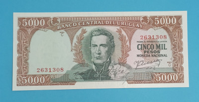 Uruguay 5.000 Pesos 1967 &amp;#039;Banco Oriental&amp;#039; UNC serie: C 2631308 foto