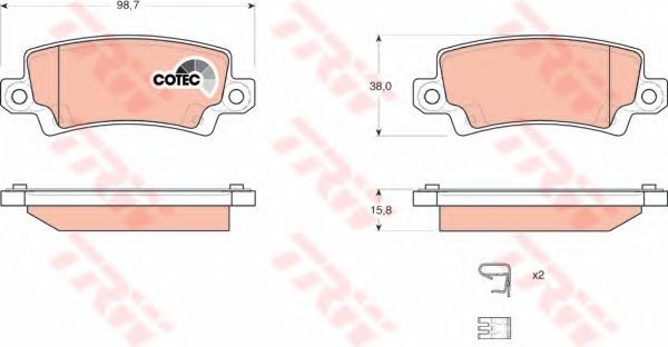 Set placute frana,frana disc TOYOTA COROLLA Combi (E12J, E12T) (2001 - 2007) TRW GDB3289