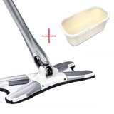 Set mop plat + galeata, flippy, cu sistem de stoargere, lungime telescopica 140 cm, argintiu/galben
