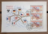 Cehoslovacia 1984 &ndash; &Icirc;ntreg poștal comemorativ &bdquo;Tranzitn&yacute; Plynovod Europa&rdquo;, bloc de 3 timbre și ștampile speciale