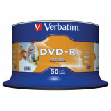 Verbatim DVD-R 16X 4.7GB SPINDLE 50 NON-ID PRINTABLE - white surface