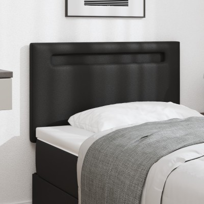 Tăblie vidaXL Design Simplu Negru 100 cm Piele Ecologică foto