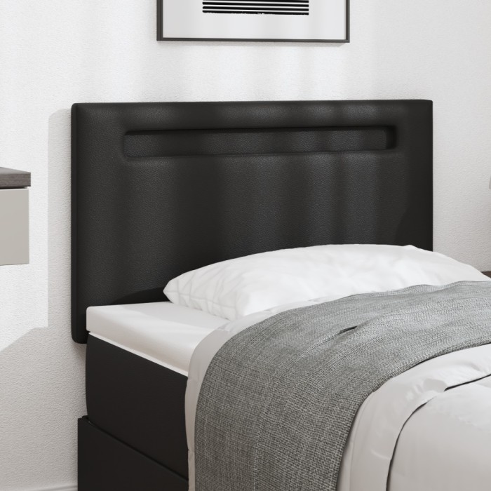 Tăblie vidaXL Design Simplu Negru 100 cm Piele Ecologică
