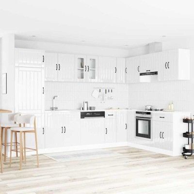 Dulap de bucătărie 2 pcs Alb 80 x 46 x 81.5 cm Lemn compozit foto