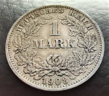 GERMANIA - 1 Mark 1908 E Muldenhutten - Argint .900 - Imperiul German - Marca, Europa