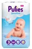 Scutece Pufies Sensitive, 3 Midi, Maxi Pack, 6-10 kg, 66 buc