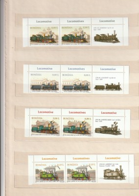 ROMANIA 2011 LP 1912 LP 1913 LOCOMOTIVE SERIE + SERIE+VINIETA + COLITA MNH foto