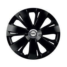 Set 4 capace roti Negre Cu Inel Cromat Energy R15 pentru gama auto Fiat foto