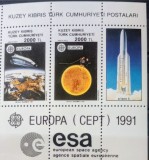 Cipru Turcesc 1991 Europa cept cosmos, naveta spațială Hermes, Jupiter Bloc neștampilat