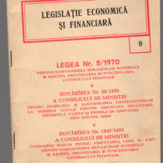 C9172 LEGEA NR.5/1970. GOSPODARIREA MIJLOACELOR MATERIALE SI BANESTI...