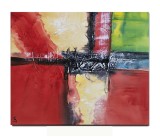 Cumpara ieftin Tablou abstract pictat manual, Fantezie in abstract 9, 60x50cm ulei pe panza in relief efect 3D, gata de agatat pe perete