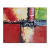 Tablou abstract pictat manual, Fantezie in abstract 9, 60x50cm ulei pe panza in relief efect 3D, gata de agatat pe perete