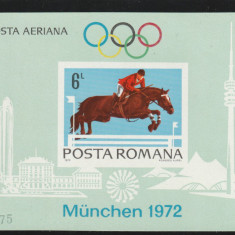 Romania 1972-Sport,Jocurile Olimpice Munchen,Preolimpiada,colita nedantelata,MNH